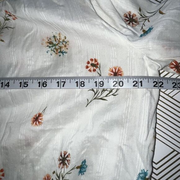 Ana A New‎ Approach Crop Blouse Top Sz L Wild Flowers 100% Cotton LS Nature EUC - Picture 7 of 8